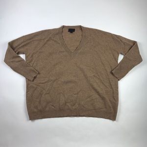 J Crew Mens Pullover Sweater Brown Cashmere XS
